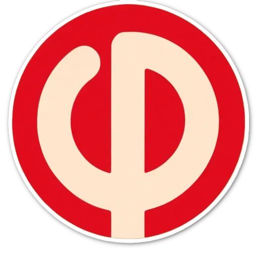 A red and white circle with a letter p in it.