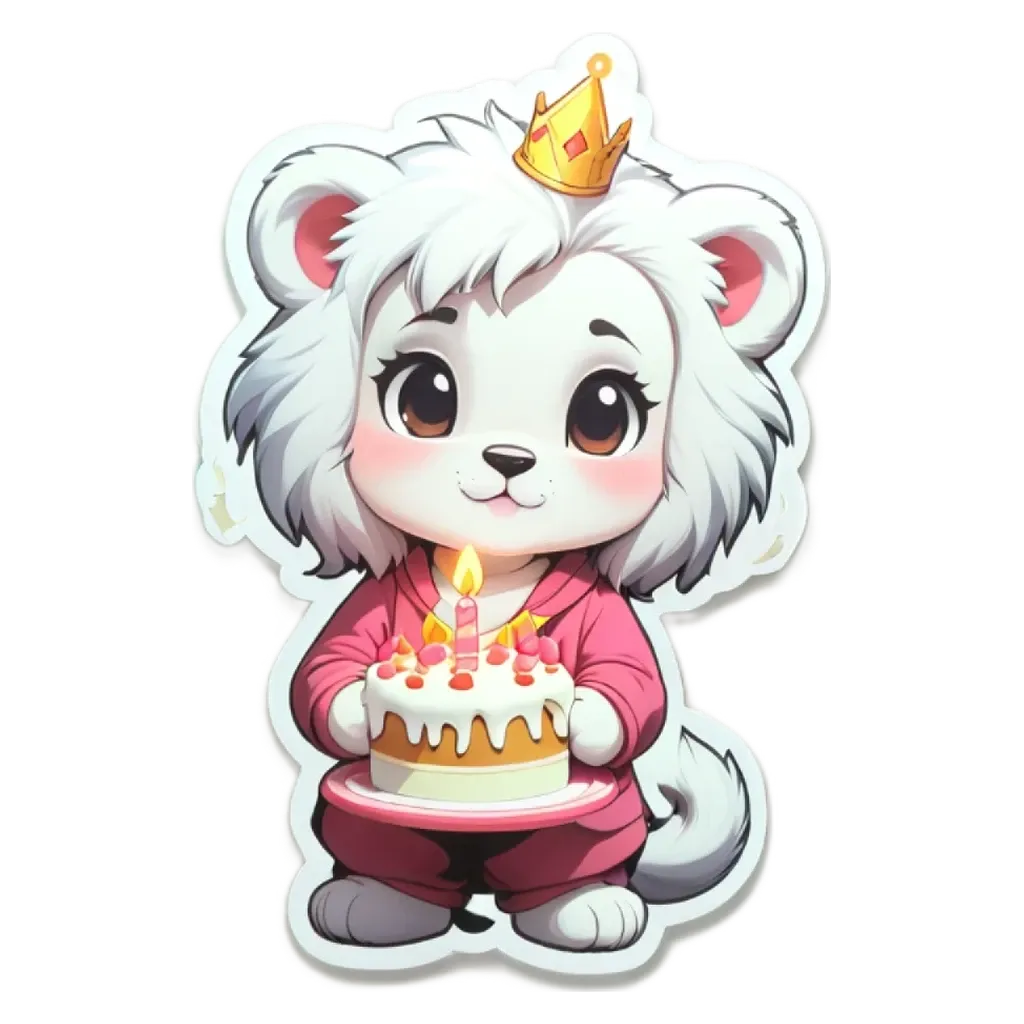 A birthday cake for a white dog.