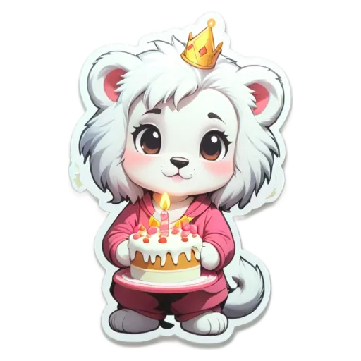 A birthday cake for a white dog.