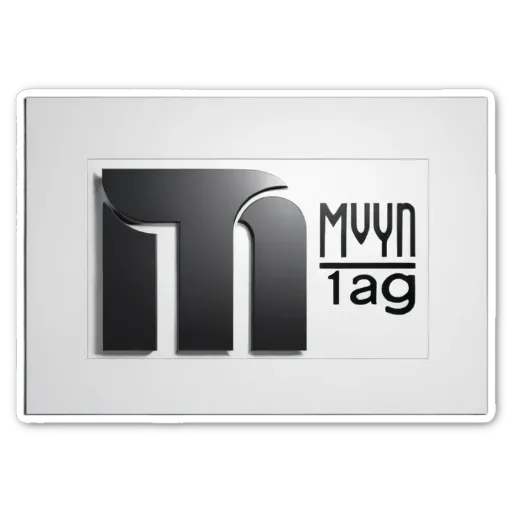 A sticker of a word tag with the letter M.