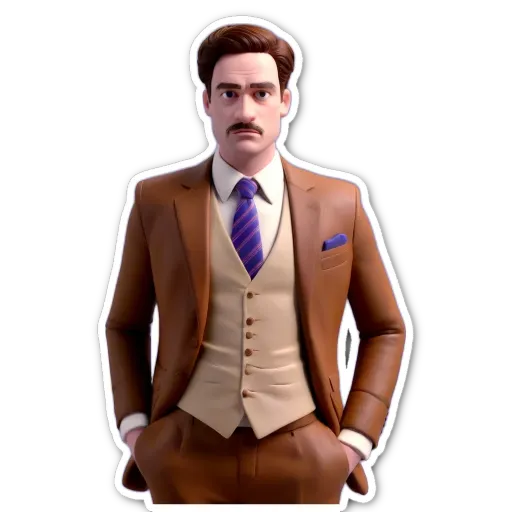A man wearing a brown suit and tie.