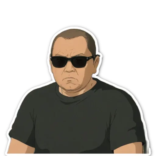 A man wearing sunglasses and a black shirt.
