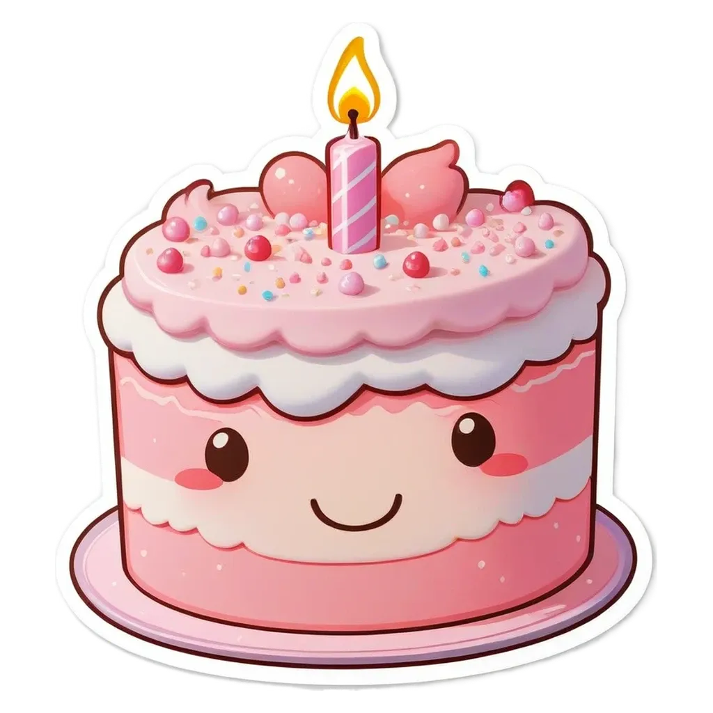 A birthday cake with a single candle on it.