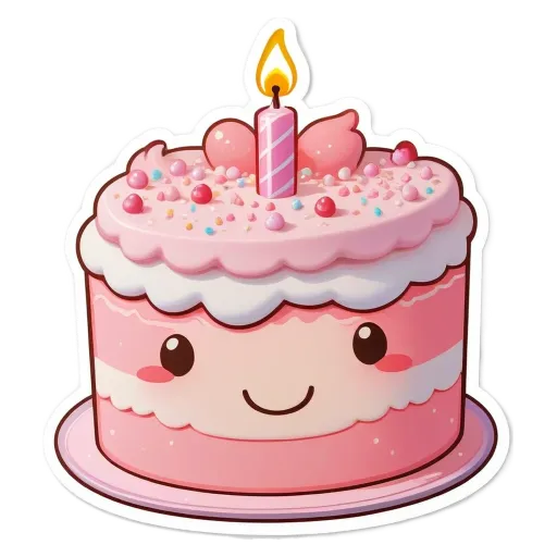 A birthday cake with a single candle on it.