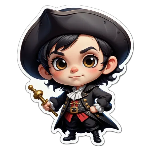 A child wearing a pirate costume and holding a sword.