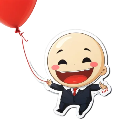 A boy is holding a balloon and wearing a tuxedo.
