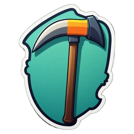 A graphic of a hammer on a blue background.