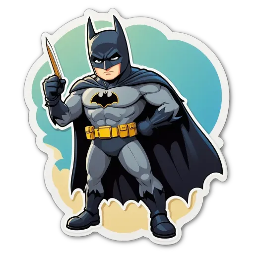 A cartoon image of a bat with a cape and holding a knife.
