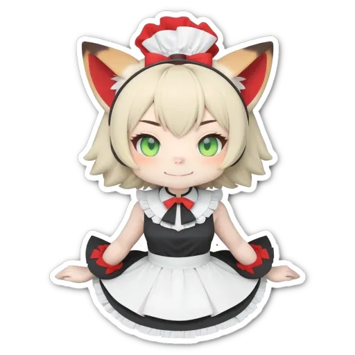 A cartoon image of a girl that is a maid.