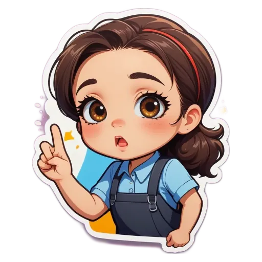 A girl pointing with her finger.
