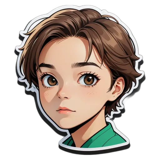 A boy with a green shirt and short brown hair.