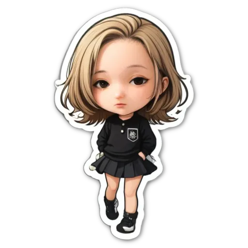 A sticker of a girl that says KOSB.