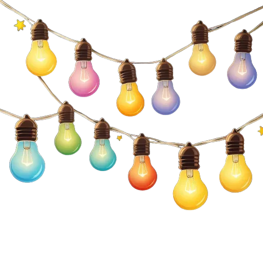 A set of lights that are colorfully illuminated.