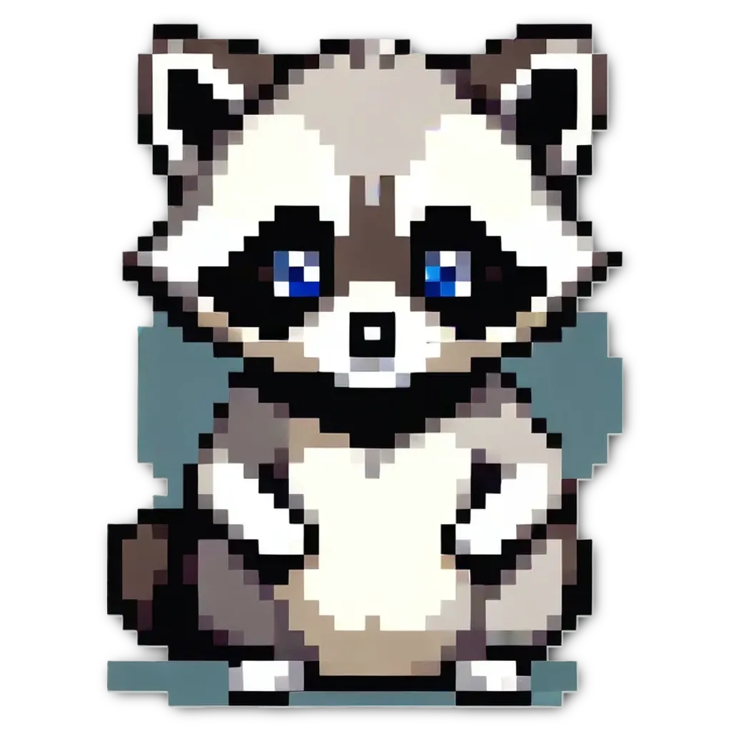 An image of a raccoon that is pixelated.