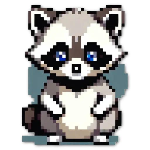 An image of a raccoon that is pixelated.