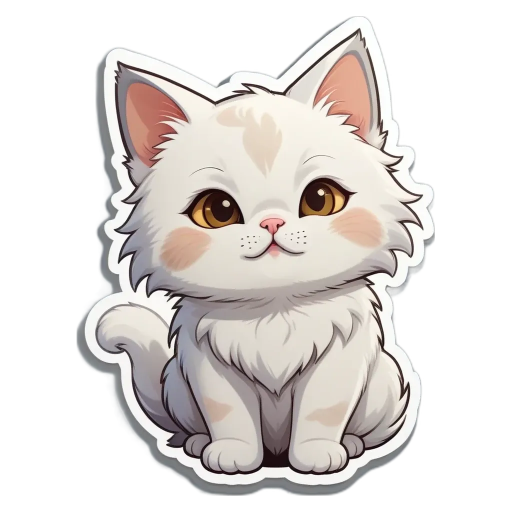 A cartoon cat sitting on a black background.
