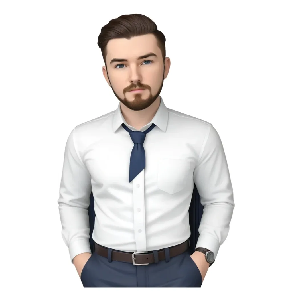 A man wearing a white shirt and tie.