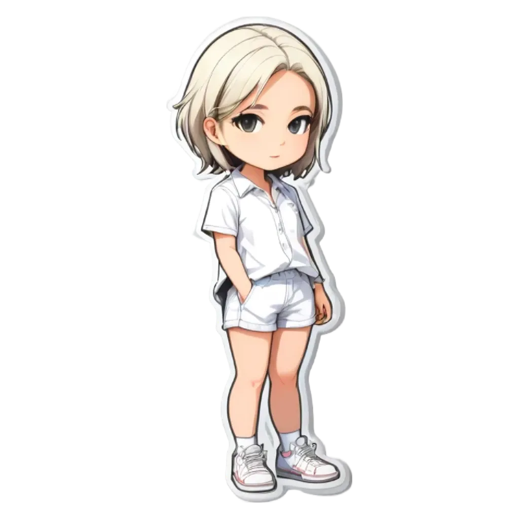 A girl is standing with her hands in her pockets.
