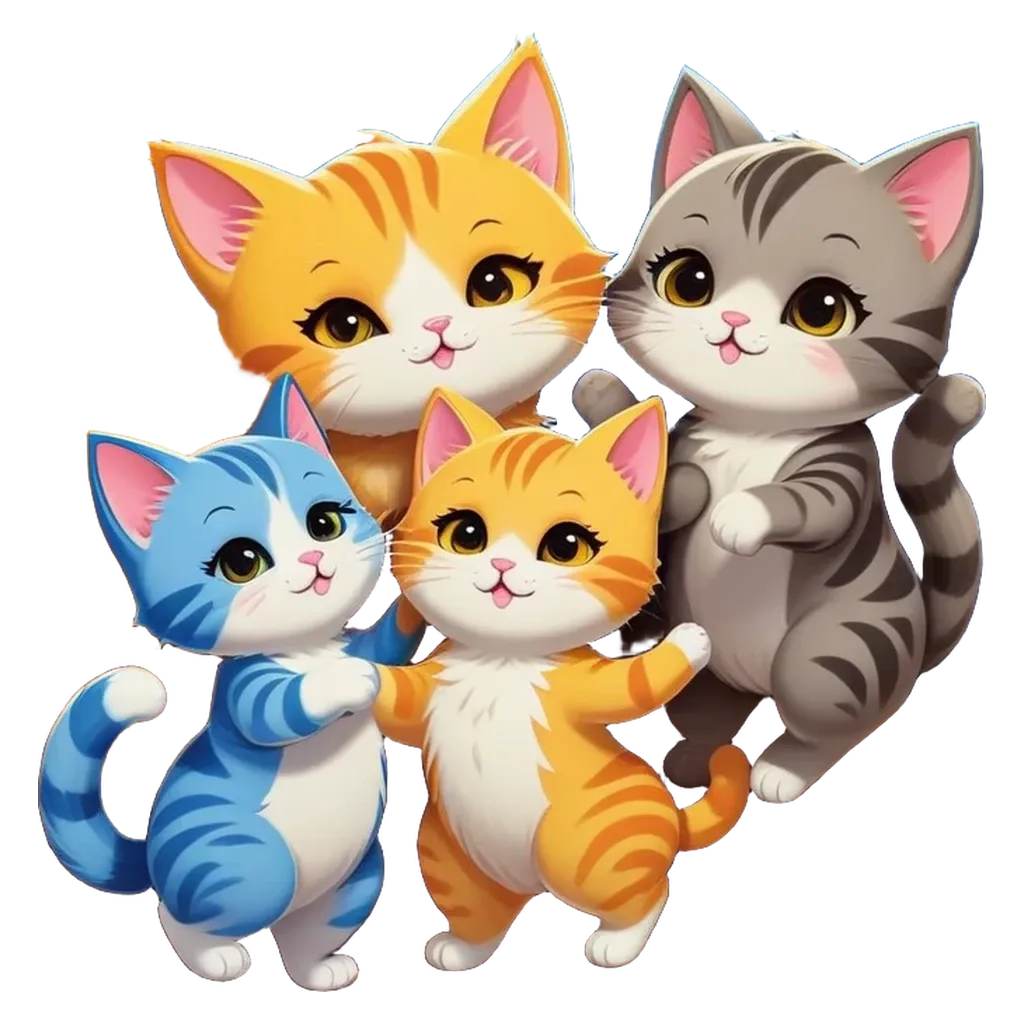 Three cats in a picture frame of three cats.