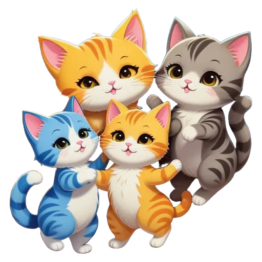 Three cats in a picture frame of three cats.