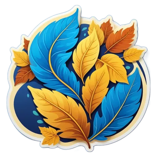 A leafy graphic is in the center of a black background.