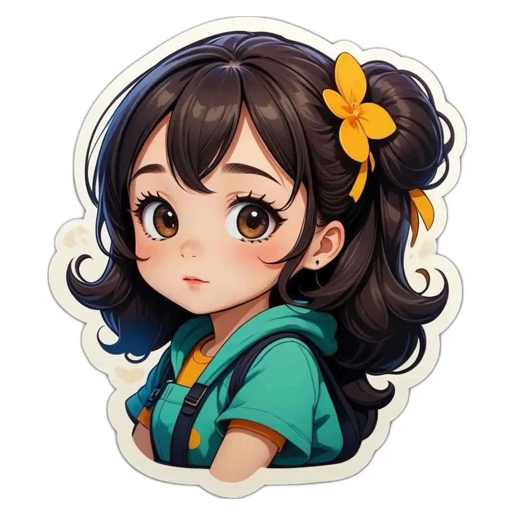 A girl with a backpack is looking at the camera.