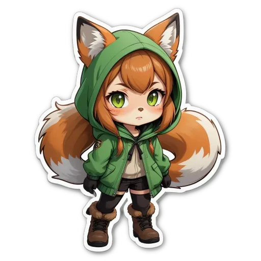 A girl is wearing a green jacket and standing with her arms folded.