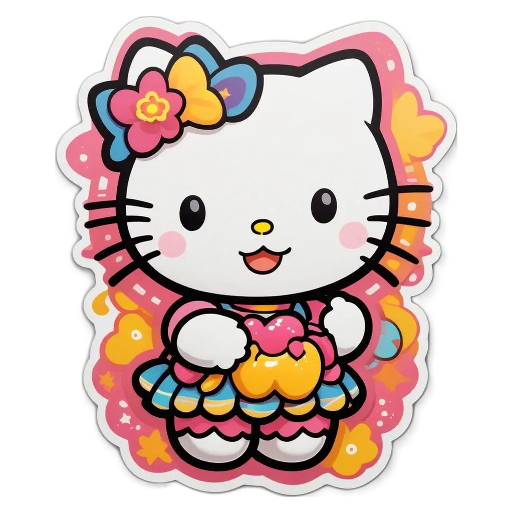 A Hello Kitty candy bar with flowers on it.