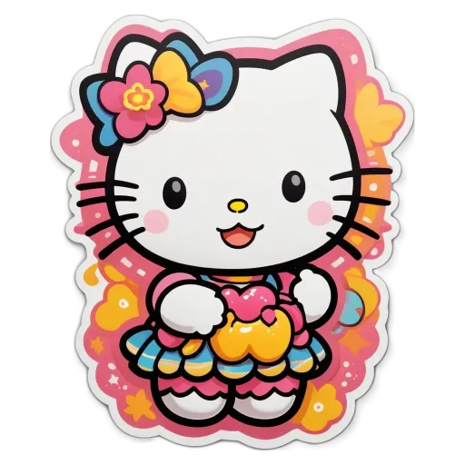A Hello Kitty candy bar with flowers on it.