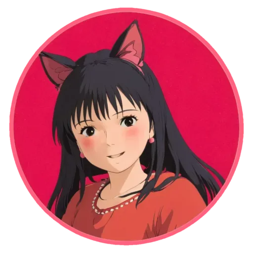 A girl with black hair and a red shirt.