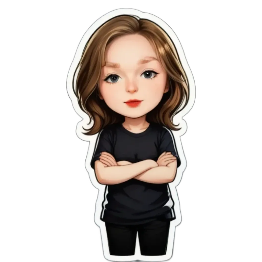 A girl is standing with her arms crossed and wearing a black shirt.