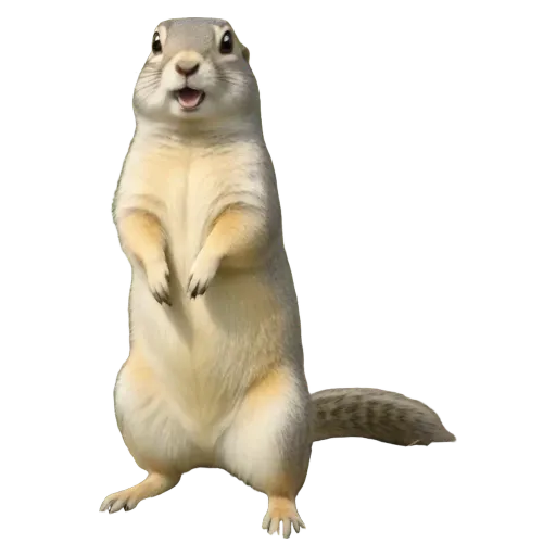 A squirrel standing on a black and white background.