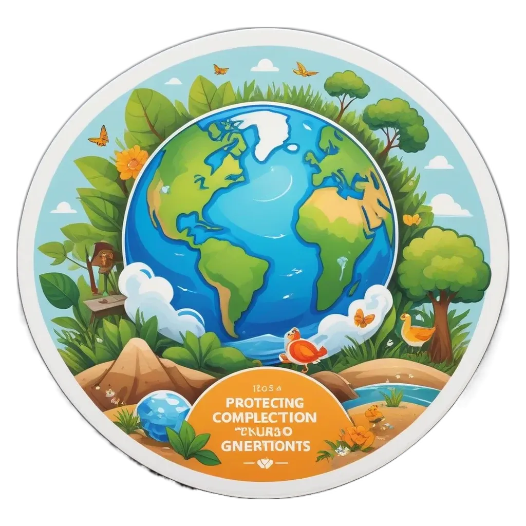 A world map with a green background and animals on it.