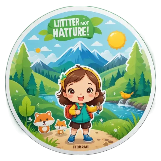 A girl standing in a forest with animals around her.