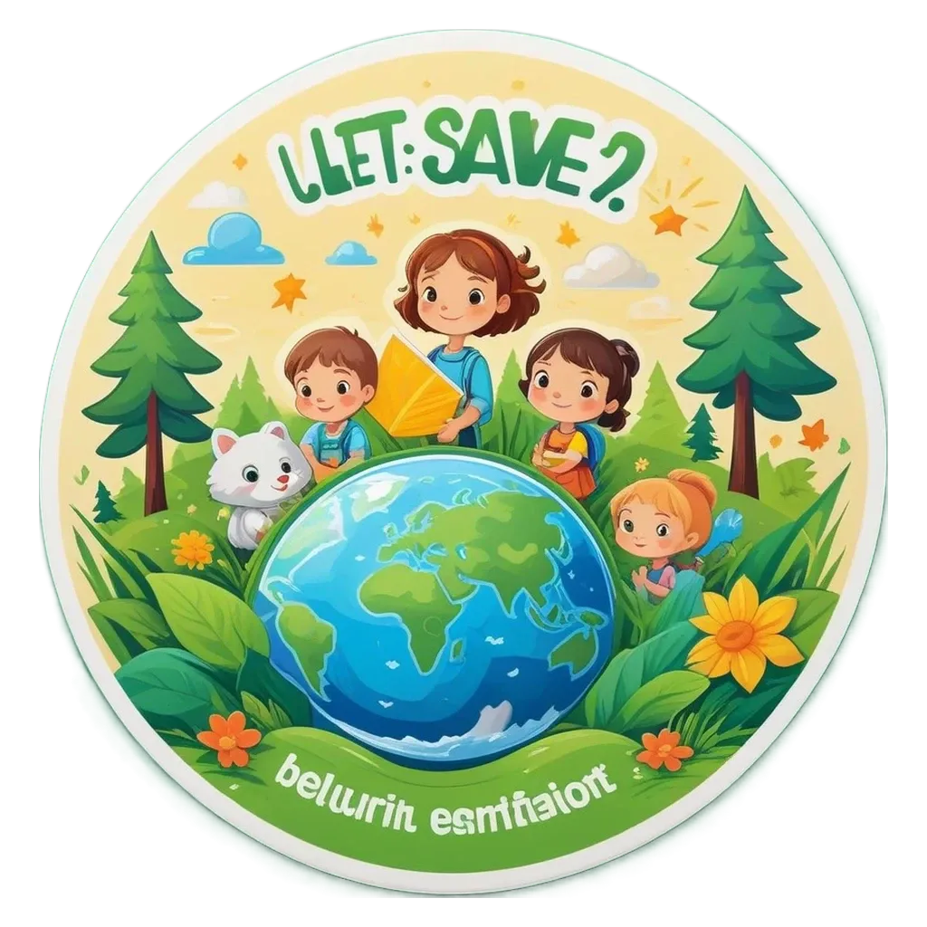 A children's sticker that let save the world.