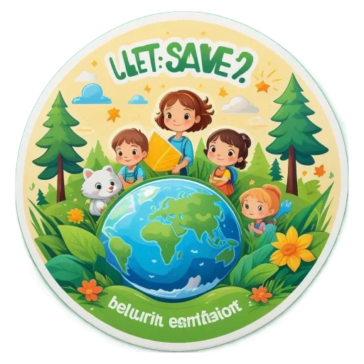 A children's sticker that let save the world.