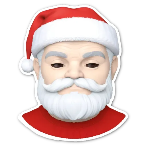 a Santa Claus face mask with a black background.