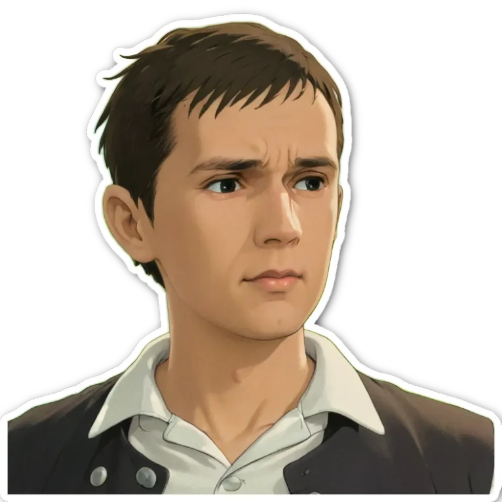 A sticker of a man's face having a blank expression.