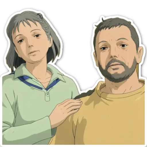 A woman is hugging a man in a yellow shirt.