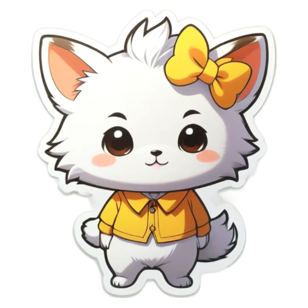 A cat in a yellow shirt with a bow in its hair.