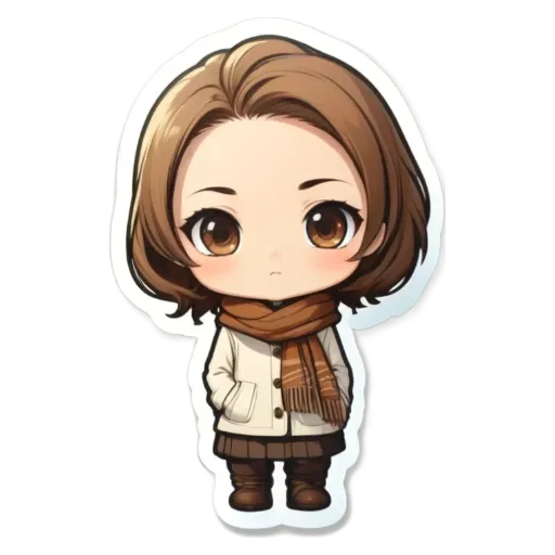 A girl with a scarf is standing with her hands in her pockets.