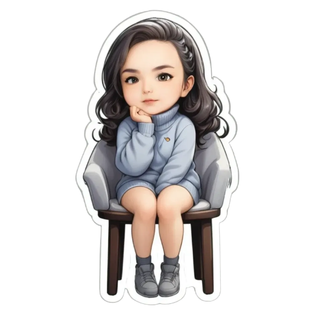 A girl is sitting in a chair, she is the only one in the picture.
