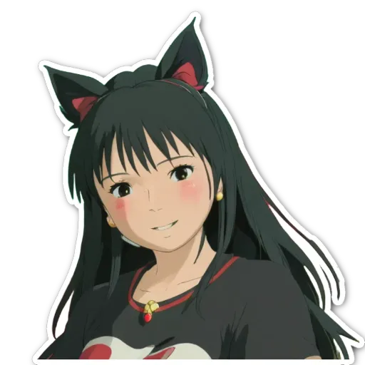 A woman with black hair and a black shirt.