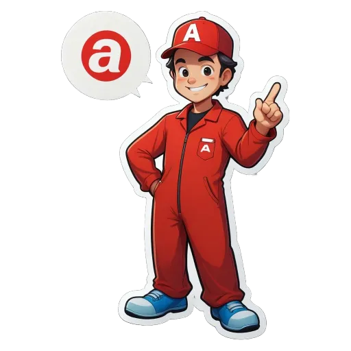 A cartoon red character in a red jumpsuit with the number 3 on it.
