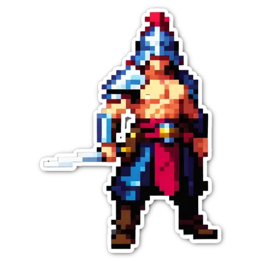 A man holding a sword is in front of a black background.