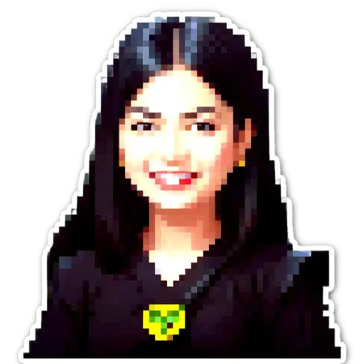A girl that has a necklace and is smiling.