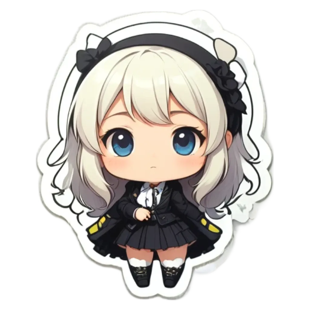A girl with blue eyes and black hair standing in front of a white background.