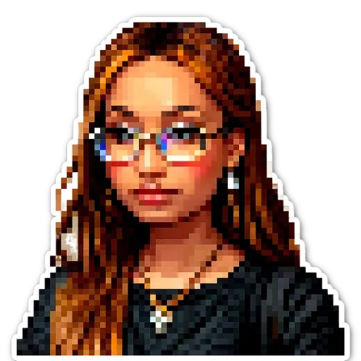An art ad of a girl wearing glasses.