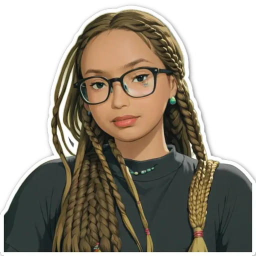 A girl with glasses and long hair that is braided.
