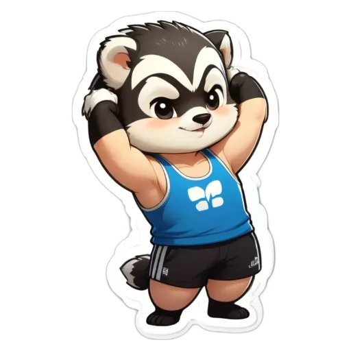 A sticker of a badger with the words "Lite" written on his back.